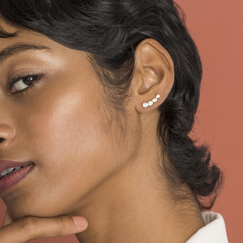 Vrai diamond ear climbers